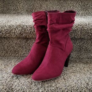 Kensie Faux Suede Zip Boots 8M